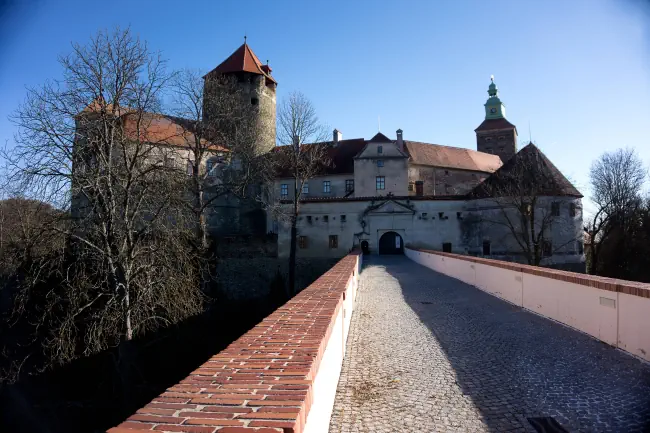 Eingang Burg Schlaining in der Nähe von Oberwart/Felsöör.